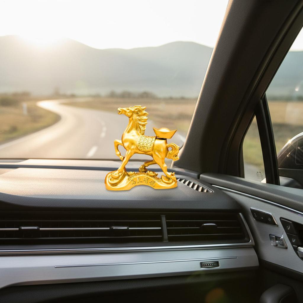 Horse Statue 2026 Good Luck Auspicious Chinese Decor Horse Wealth Table Statue New Year Figurines for Shelf Cabinet Entryway