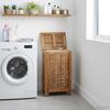 Laundry Basket Natural 35 x 25 x 60 cm Solid Teak Wood