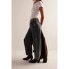 Washed Jeans Women Wide Leg Pants Denim High Waist Vintage Pockets Solid Basics Loose Fit Ankle Length Trousers