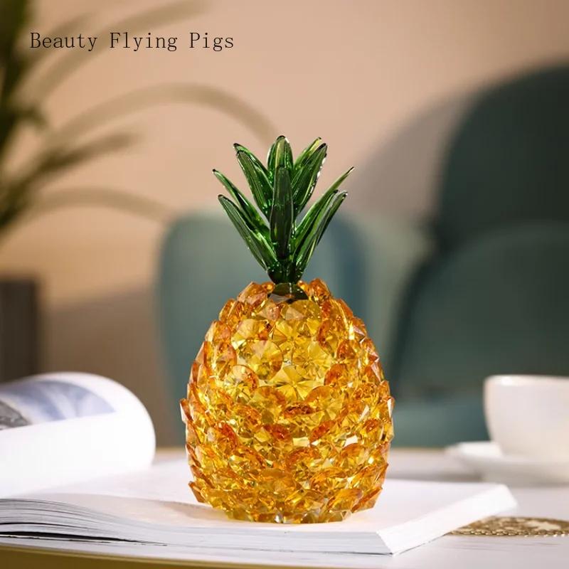 1PCS Creative Crystal Pineapple Living Room Wine Cabinet Wealth Attraction Decoration home decoration accessories feng shui