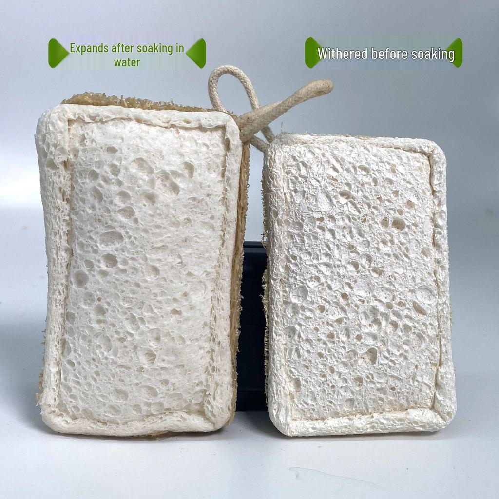 Natural Luffa Wood Pulp Cotton Dish Sponge & Scrubber – Absorbent Scouring Pad for Kitchen & Bath Cleaning