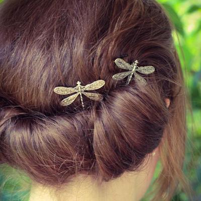5pcs Dragonfly Hair Clip Fashion Silver Metal Dragonfly Shaped Hair Clips For Women Girls Party Hair Accessories