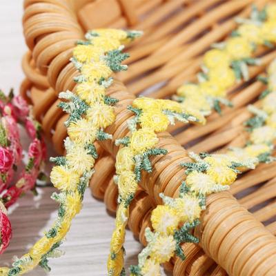 2Yard Flower Lace Trim Embroidered Ribbon Wedding Dress Sewing Handmade Decor Clothes Accessories