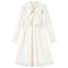 Elegant Bow Lace French Midi Dress