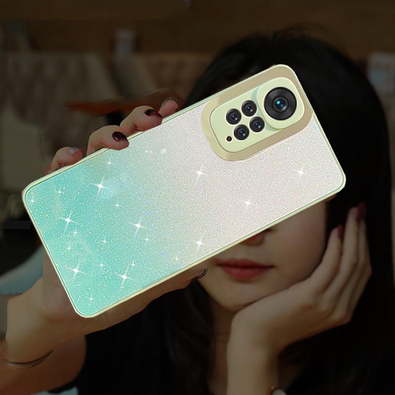 Xiaomi Redmi için not 11 Pro lüks degrade parlak pullar telefon kılıfları Xiaomi Redmi için not 11 Pro 11S 4G yumuşak koruyucu TPU kapak