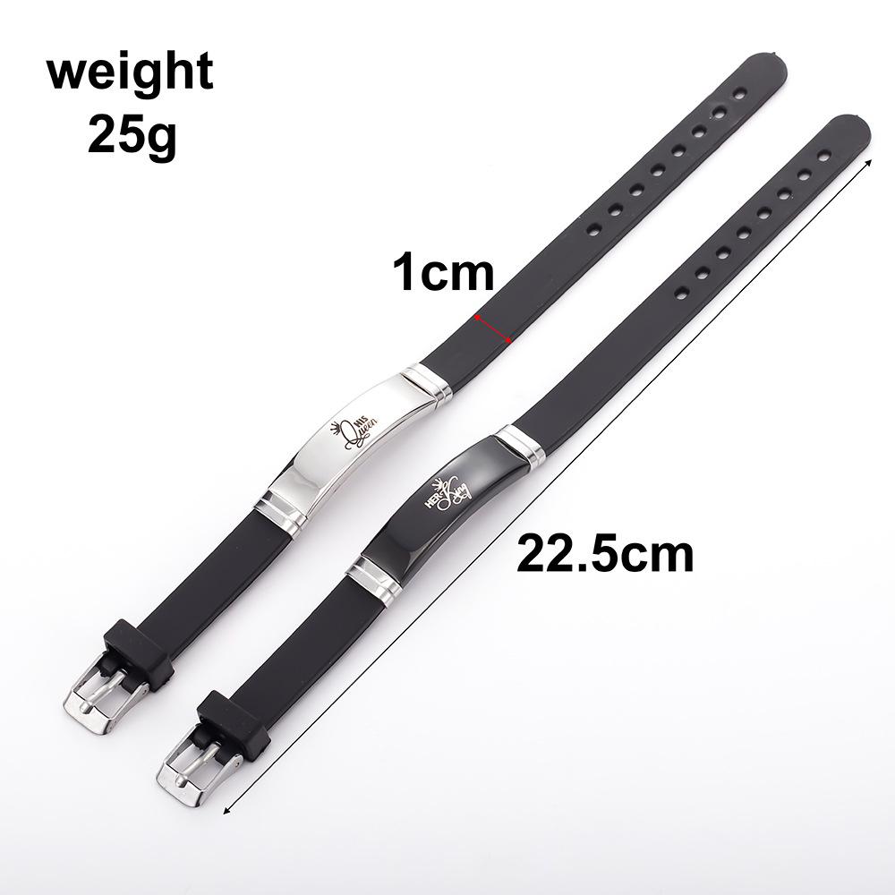 European & American Adjustable Silicone Crown Couple Bracelets - QUEEN & KING Design