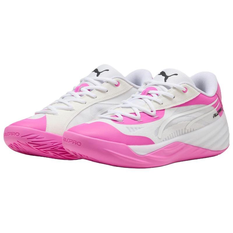 Puma Heren All-Pro Nitro Outdoor Lage Basketbalschoenen Wit Roze 313068-02