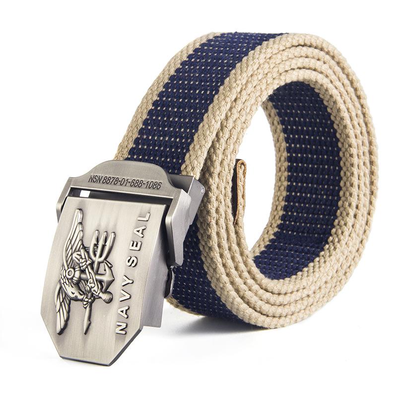 Navy SEALs US Canvas Waist Belt Men's Leather Belt
