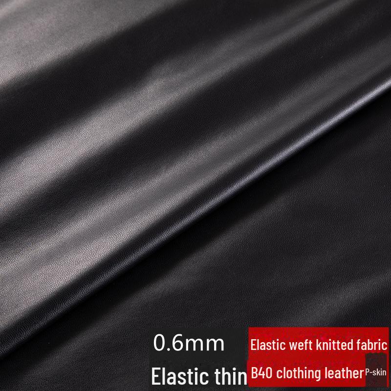 Elastic Lamb Grain PU Faux Leather Fabric - Waterproof and Wash-Free Imitation Leather for Clothing and Accessories