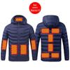 Men's Multi-Zone Hooded Electric Heated Cotton Coat with Long Sleeves