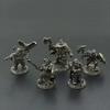 Vintage White Brass Miniature Dwarf Warrior Statue Desktop Board Game Warrior Model Toy Boys Desk Decorative Ornament Craft Gift