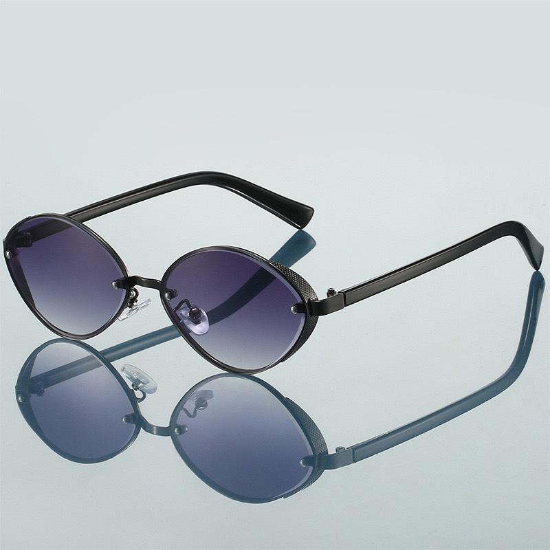 2025 Retro Metal Oval Cat Eye Sunglasses Classic Women Black Leg Sunglasses for Men Driving Outdoor Sunshade Sunglasses