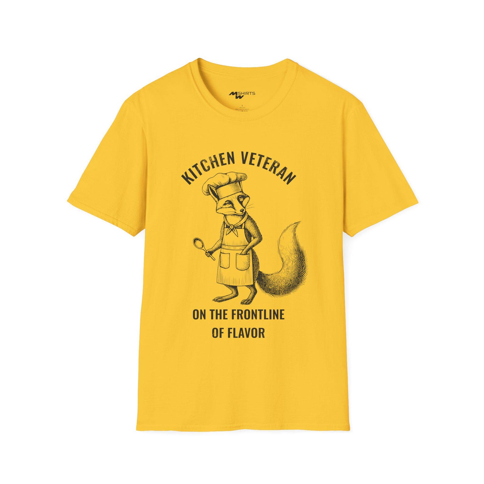 Kitchen Veteran: On the Frontline of Flavor Fox Chef T-Shirt/ Unisex Softstyle T-Shirt 2XL