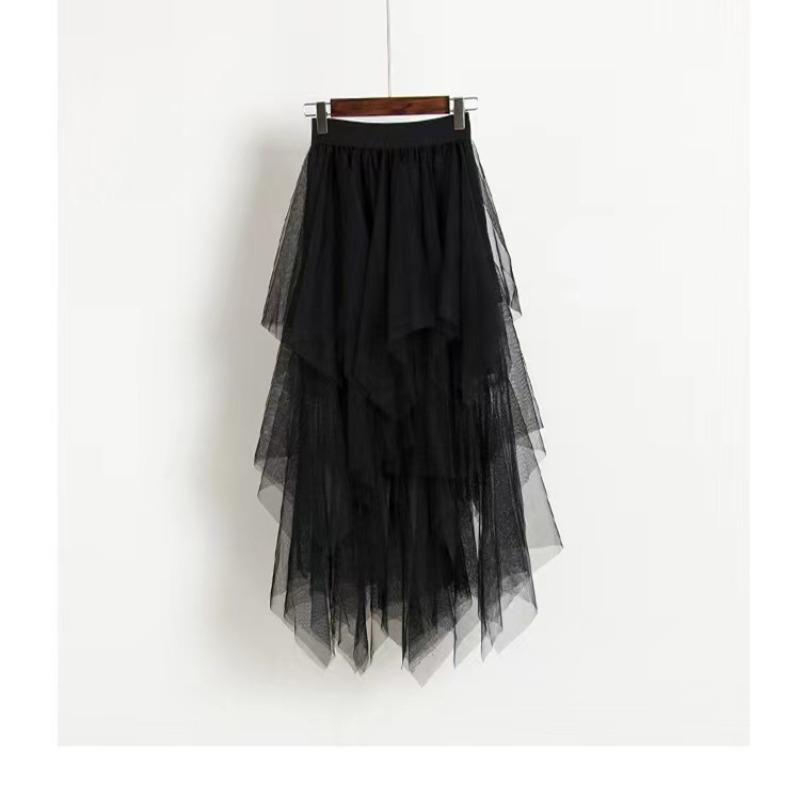 Gonne in tulle con vita elastica Gonna tutù in rete elastica a vita alta moda donna Gonna midi sexy per ragazze