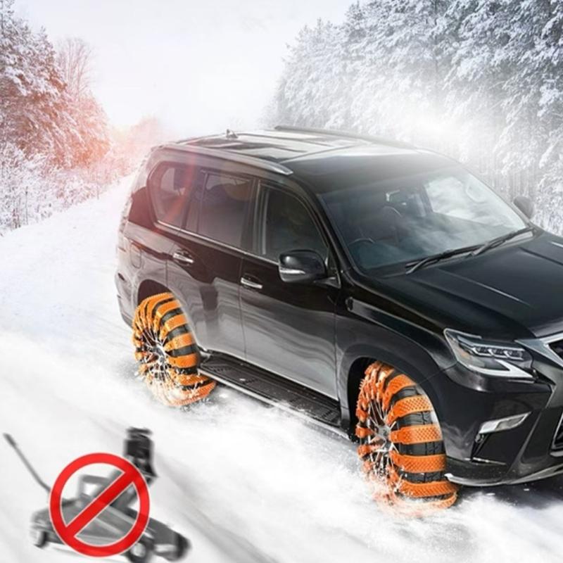10 peças Auxílios de Tração para Pneus Instalação Fácil Conjunto de Correntes para Pneus para Melhora da Estabilidade em Estradas Escorregadias para Áreas com Neve e Lama