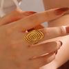 Simple Vortex Rotating Open Ring Stainless Steel Adjustable Size Open Vortex Ring Minimalist Jewelry Accessory