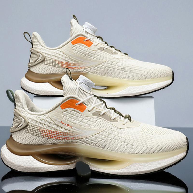 Spring and Autumn Summer Men's Rotating Button Running Shock Absorption Breathable Casual Sports Shoes