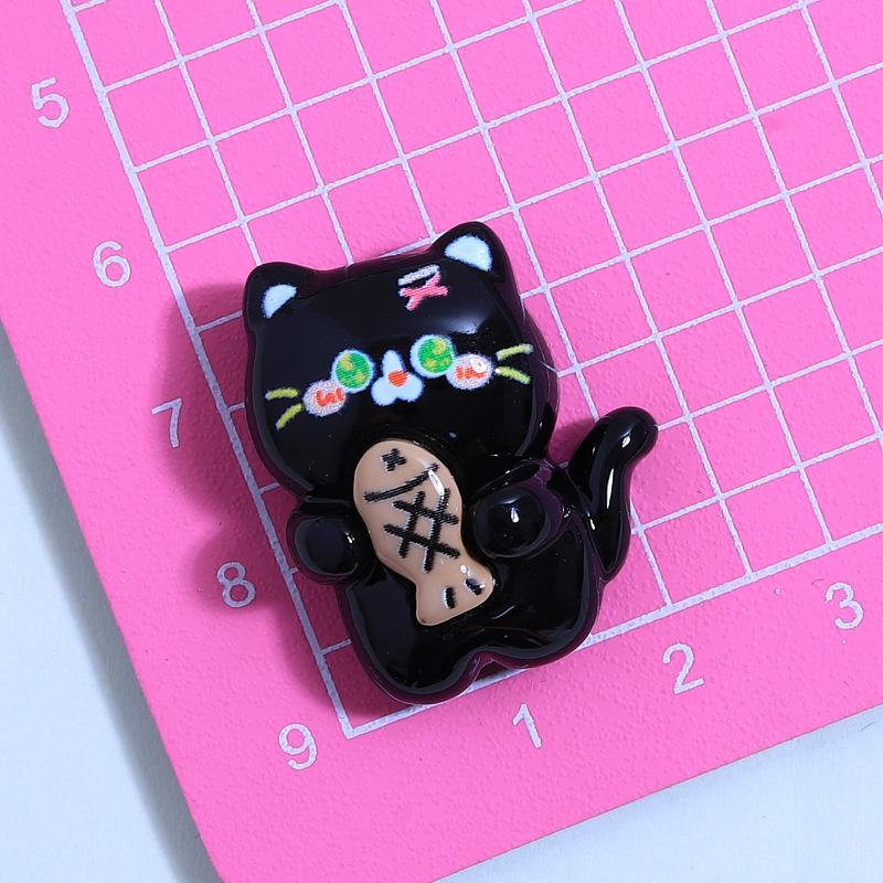 Dark Orange Cat Resin DIY Jewelry & Shoe Buckle Accessories