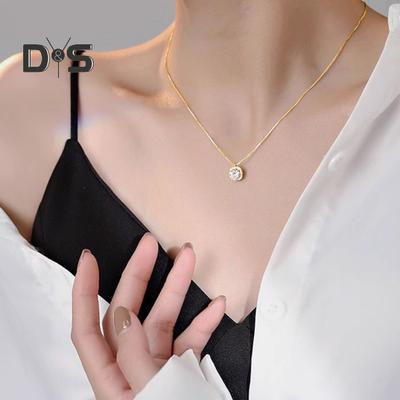Halskette mit quadratischem Zirkonia-Anhänger für Damen, Schlüsselbeinkette aus künstlichem Diamanten, für Muttertag, Jahrestag, Geburtstag, Schmuckgeschenk