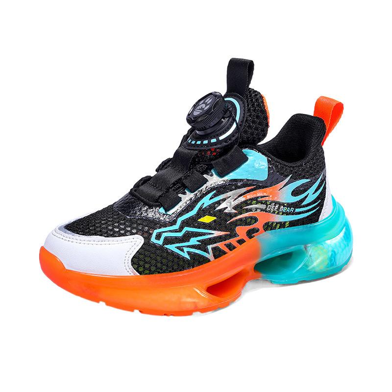 Kinderschuhe Kinder Sportschuhe Frühling neue Mesh atmungsaktiv mittlere und ältere Kinder Jungen Laufschuhe Schwarz lila Papa Schuhe