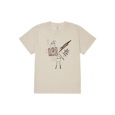 Camiseta Fashion Simples Bonita de Manga Curta com Ombro Caído Feminina Khaki VN000NMRFS8