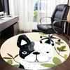 1pc Bulldog Leaves Office Round Area Rug, Indoor Mat Suitable ForOffice, Under Office Chairs Bedroom Living Room Home Decor, Room Deco, D071