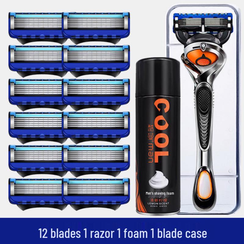 Importierter manueller 5-Klingen-Rasierer für Herren mit universellem Gillette-Kopf