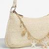 Yogodlns Summer Straw Handbag Purse Chic Weaving Shoulder Bags with Seashell Embellishments Tote Bag for Women Vacation