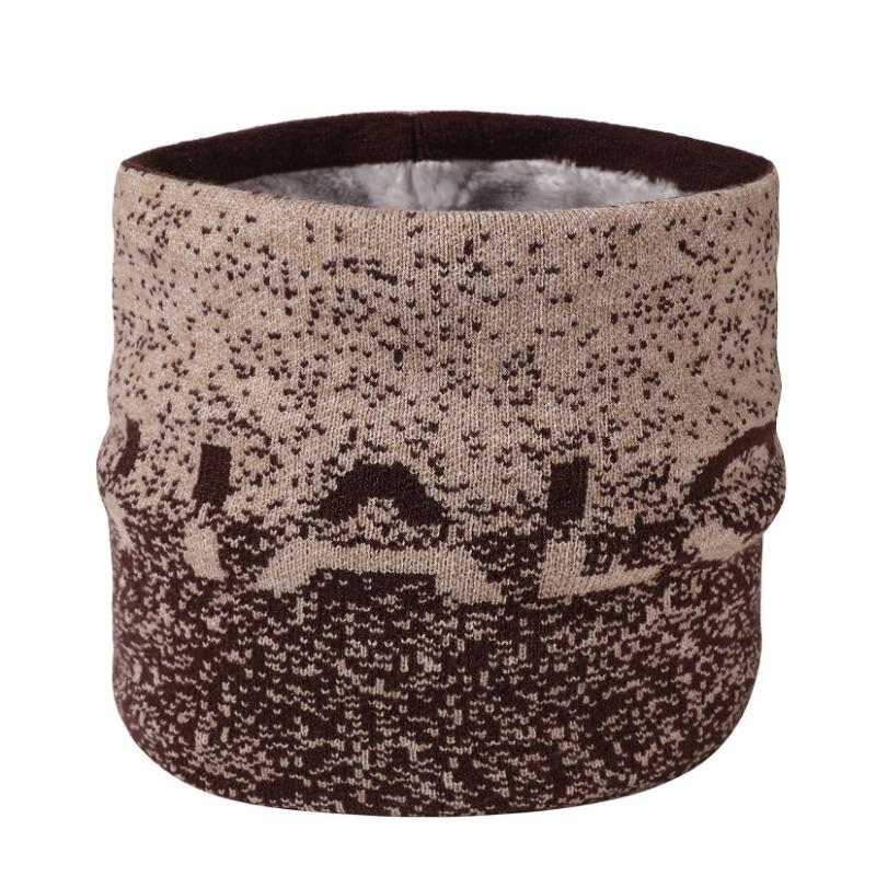 

Winter warm head scarf men and women versatile velvet neck cover gradual change knitted thickened wool letter scarf new one size fits all темно-коричневого