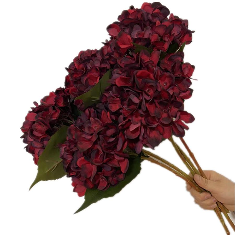 Hydrangea Artificial Single Flower Stem Branch Silk Oil Paiting Hydrangea Plant
