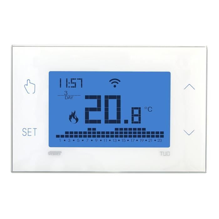 Thermostat connecté - vemer - ve788600 - wifi - alimentation par piles - blanc