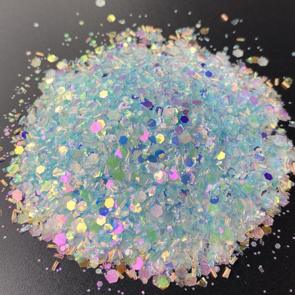 1kg Bag Glitter Chunky Iridescent Holographic Glitter Bulk for Snow Globe Cup DIY Gift Craft Glitter