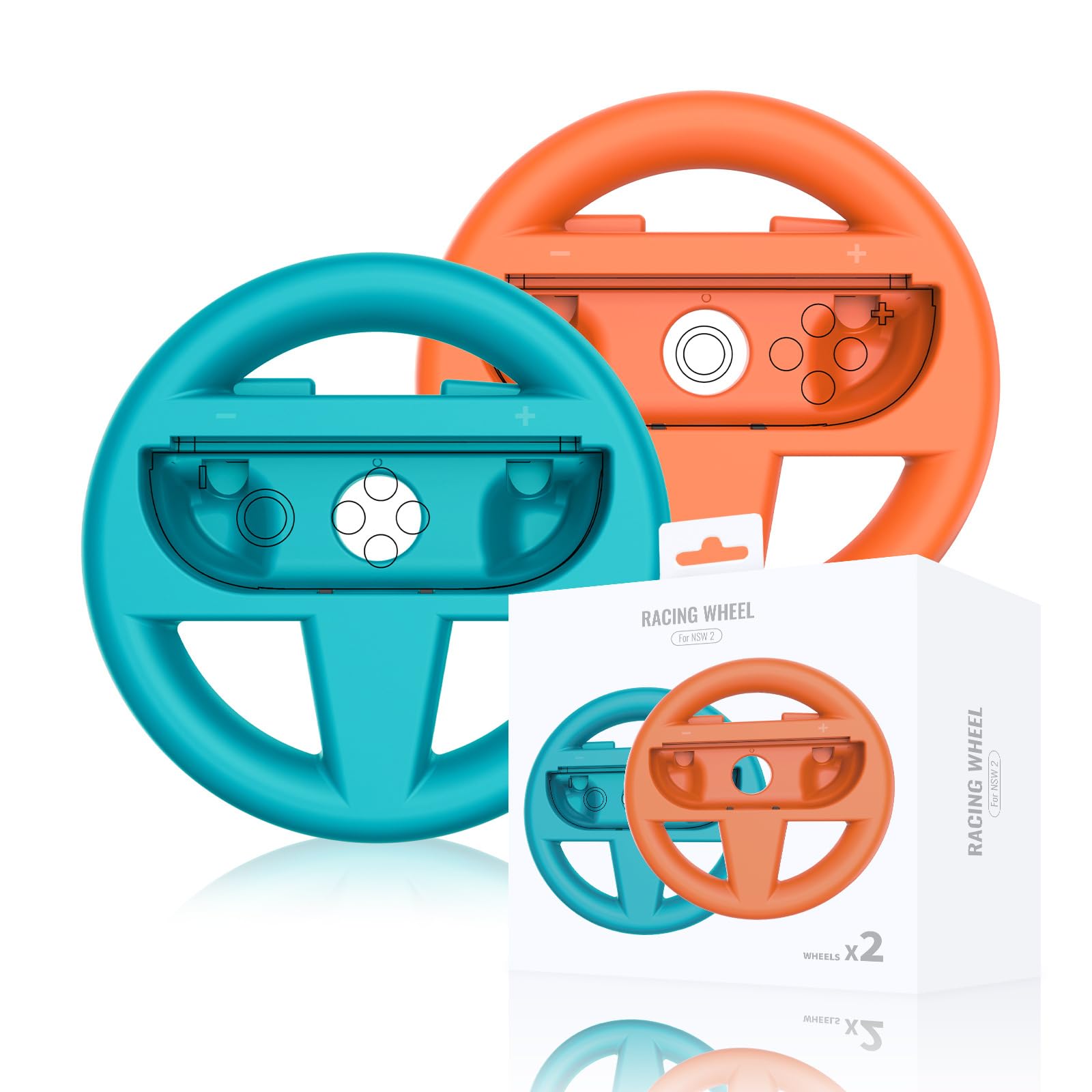 

PETFROH Гоночный руль Joy Con Набор из двух штук Синий и Оранжевый для Nintendo Switch 2