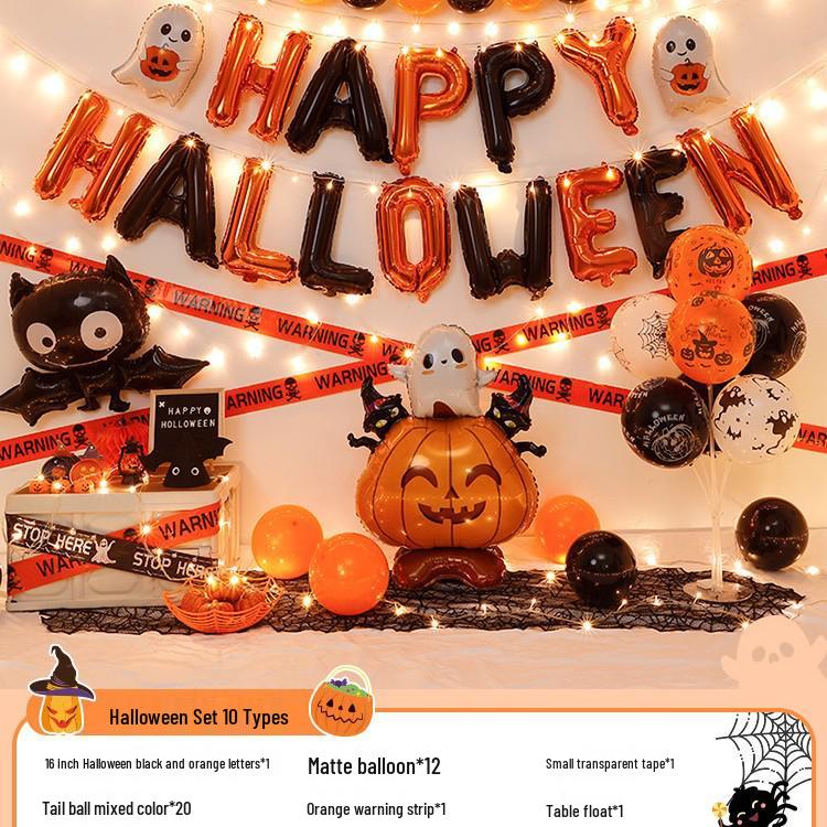 Halloween Balloon Decorations - Pumpkins, Ghosts, Bats, Skulls for Party Ambience