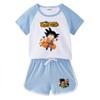 Kids' Summer Color Block Two-Piece Set: Baby Hot Pants & Short Sleeve T-Shirt Casual Outfit
