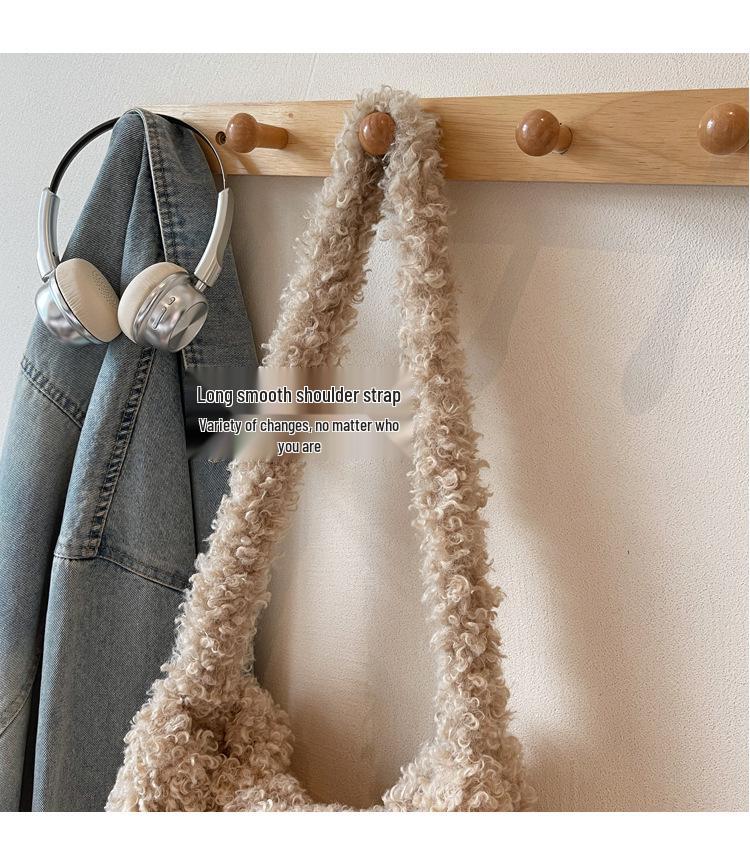 2025 Early Autumn Cute Plush Handbag and Crossbody Shoulder Bag