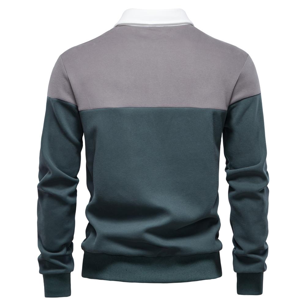 TrendHub Men's Premium Design Sweatshirt Color Block Hoodies Long Sleeve Business Casual Social Sweatshirt