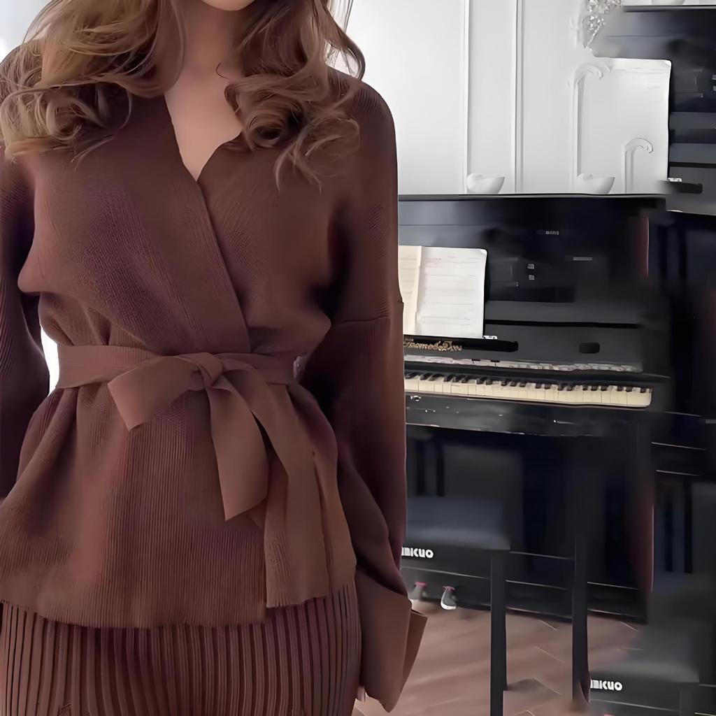 2024 Autumn Women's Casual Knit Sweater Set – European & American Style