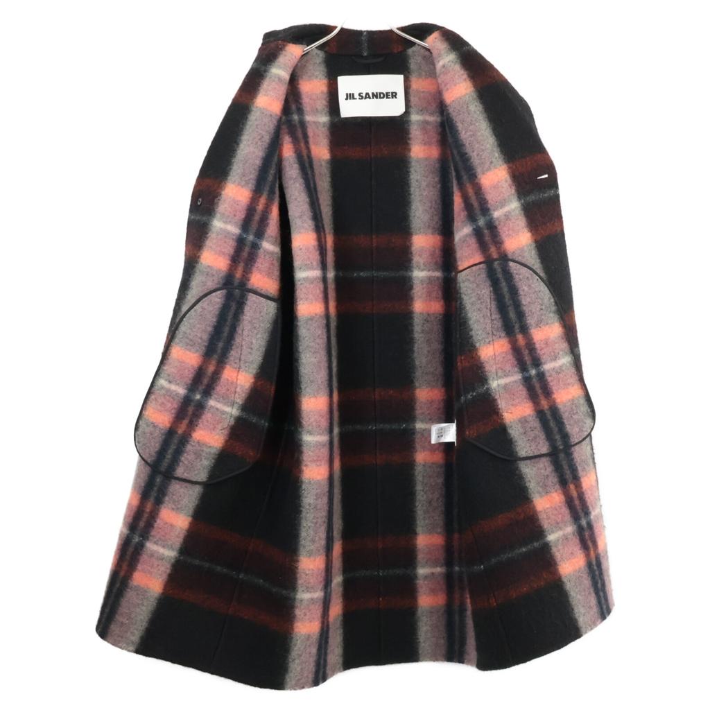 Jil Sander Excellent Condition 21AW JSMT120309 Checkered Chesterfield Coat Coat 46 Black X orangeUsed
