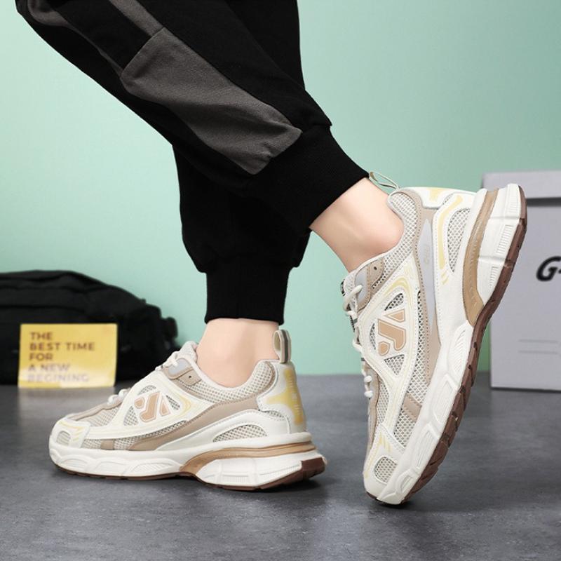 Summer Men's Mesh Running Shoes Breathable Height-enhancing Platform Shoes Versatile Comfortable Soft-soled Casual Sneakers 2025
