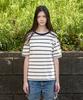 MINIMALPROJECT Minimal Embroidered Logo Border Stripe Ringer Short Sleeve T-Shirt Mst183 [Ivory]