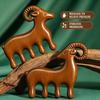 Sandalwood Goat Shaped Massage Comb Smooth Rounded Teeth Scalp Soothing For Daily Hair Care Home Relaxation