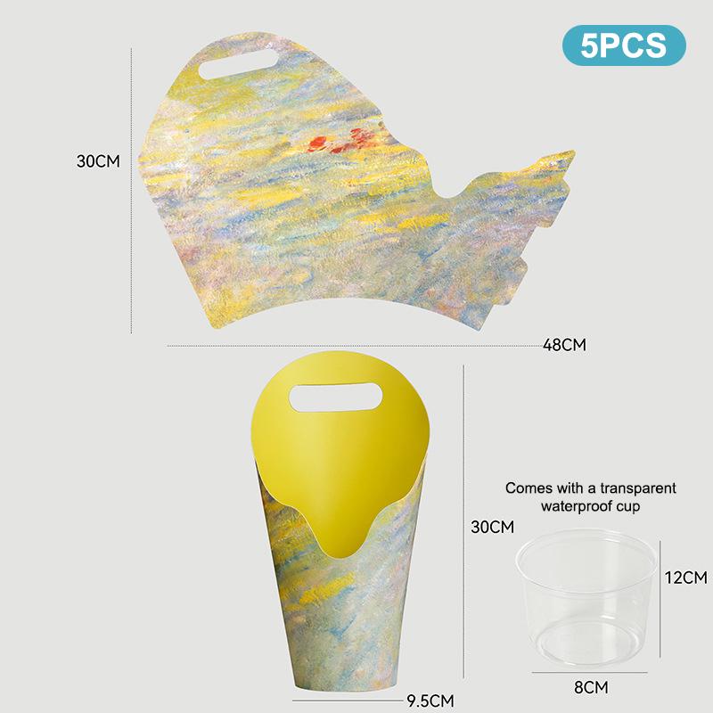 5 Piezas Caja de Flores Impermeable Bolso para Ramo Grueso Caja de Embalaje para Flores Bolso de Papel Kraft Resistente a los Arañazos Para Fiesta Festival