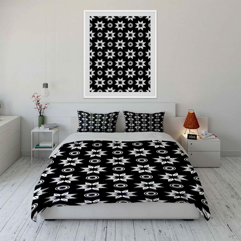 White stars and ovals. Bedding sets Duvet cover sets Duvet covers Pillowcases(1 * Duvet Cover 2 * Pillowcases without duvet insert)