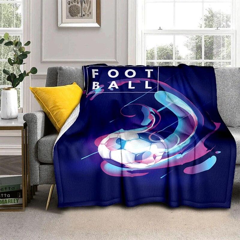 3d fotbal fotbal sportovní silueta vzor manta potah na rozkládací pohovku měkká deka kostkovaná měkká teplá flanel přehazovací deky ventilátory dárek