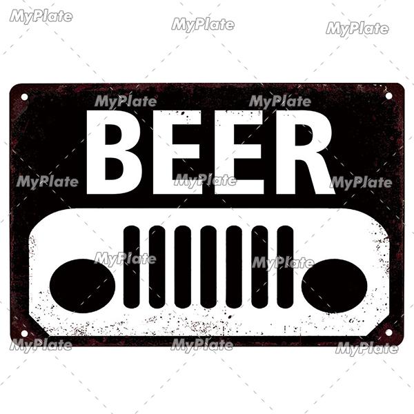 [MyPlate] Beer Metal Sign Plaque Metal Vintage Pub Tin Sign Wall Decor For Pub Club Man Cave Bar Decoration Tin Plates