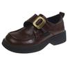 Fashion British Style Metal Buckle Women Low Heels Shoes 2025 New Fashionable Daily Dress Up Flat Shoes Outside Casual Comfortable Shoes