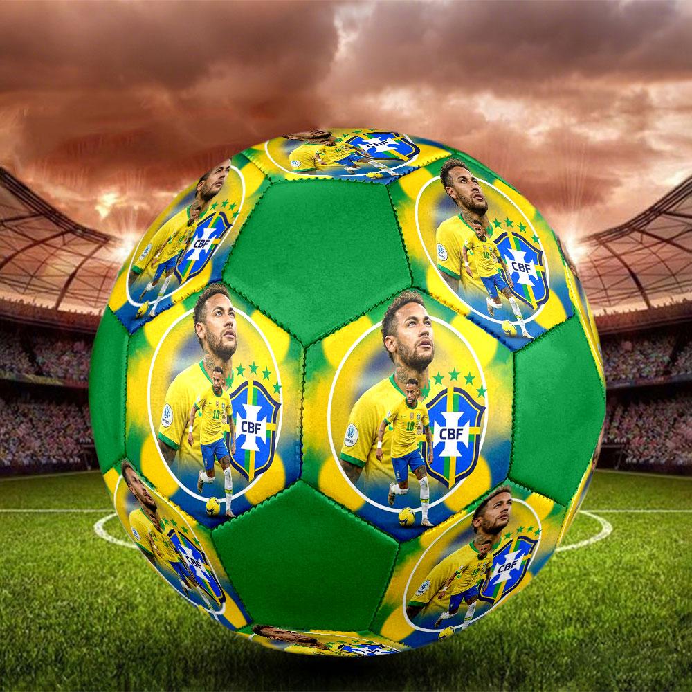 1PC Neymar Graceful Forward Size 5 Soccer Ball PrahaIndoor Soccer Ball Colorful All Ages Machine Stitched PVC Competition Ready Durable High-Bounce