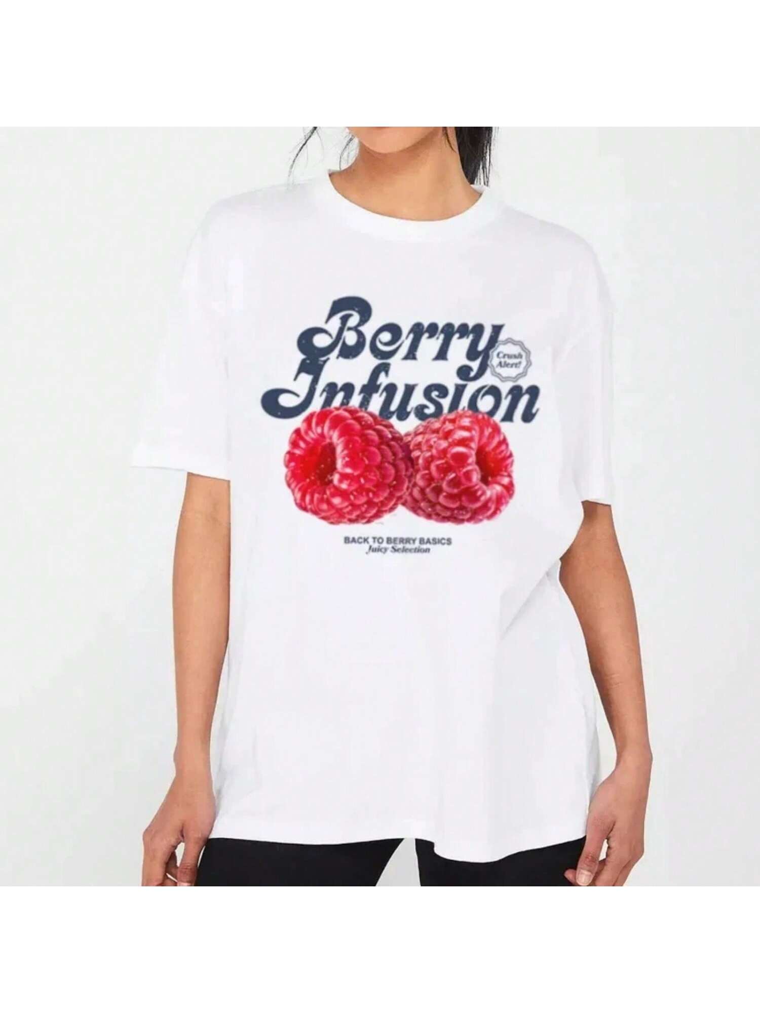 Cute Raspberry Graphic Tees Wounisex Y2k Aesthetic Fruit Fashion T-Shirt Short Sleeve Vintage Berry T-Shirts Summer Tops S