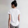 Women's White Curved Hem Workout T-Shirt Short Sleeve Casual Athletic Top